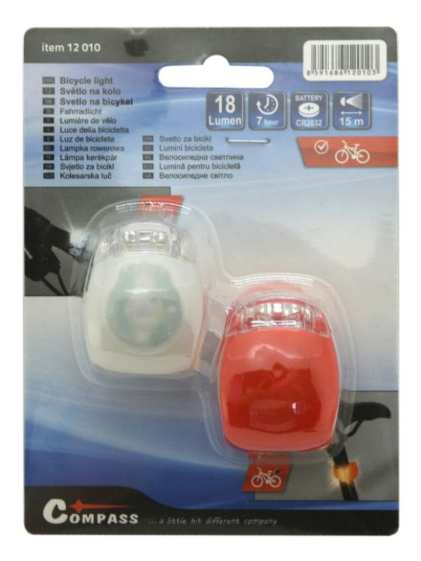 Sada 2 ks cyklistických svetiel, SILICON, 18 lm