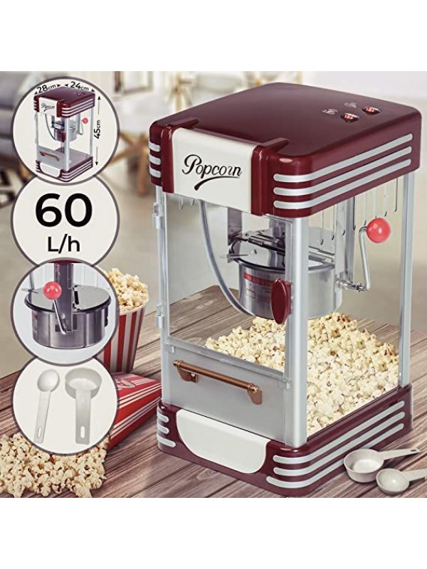 Popcornovač v retro štýle, 220-240 V, 50-60 Hz