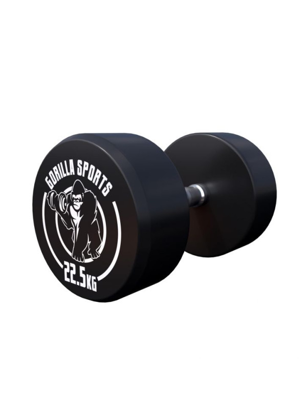 Gorilla Sports Jednoručná činka čierno/biela, 22,5 kg