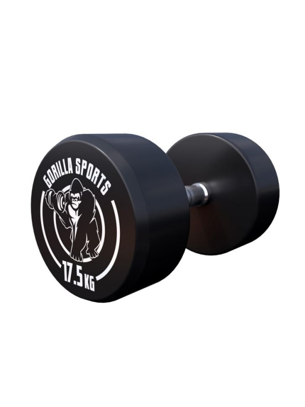 Gorilla Sports Jednoručná činka čierno/biela, 17,5 kg