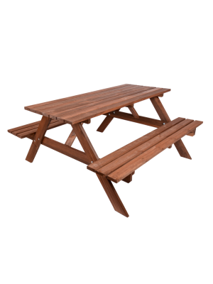 Záhradný set PIKNIK z borovice a gaštanu, 160 cm