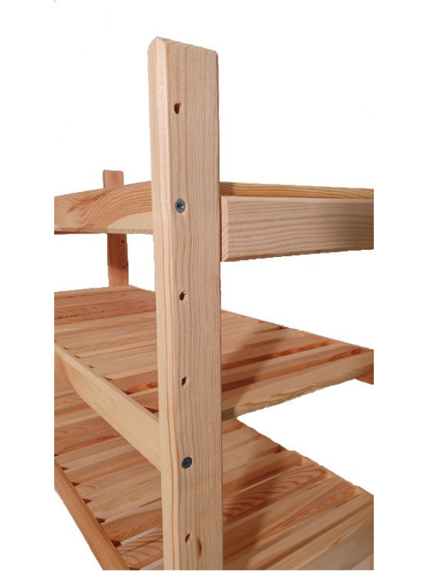 Drevený regál s 3 policami, rozmery 60 × 50 × 33 cm, česká