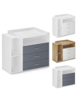 INFANTASTIC Prebaľovací pult, 113 x 53 x 101 cm, biela-sivá