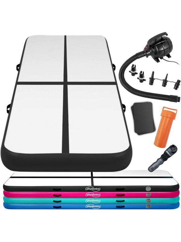 Physionics Airtrack nafukovacia žinenka, 4 m, čierna