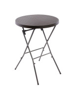 Záhradný barový stolík okrúhly - ratanová optika 110 cm - hnedý