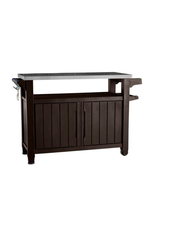Záhradný stôl s úložným priestorom UNITY XL - hnedý