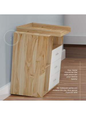 INFANTASTIC Prebaľovací pult, 113 x 53 x 101 cm,biela-sonoma