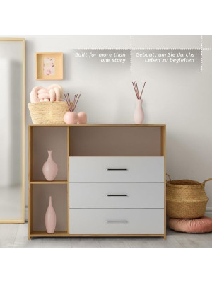 INFANTASTIC Prebaľovací pult, 113 x 53 x 101 cm,biela-sonoma