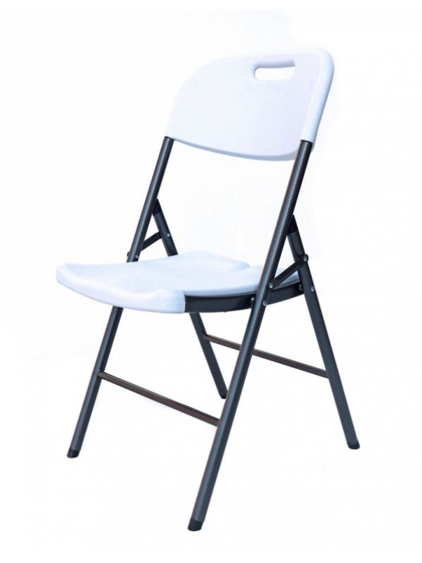 Cateringová skladacia stolička - 87 x 53 x 46 cm, biela