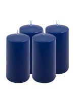 Sada stĺpových sviečok, 15 cm, Ø 7,5 cm, modrá, 4 ks