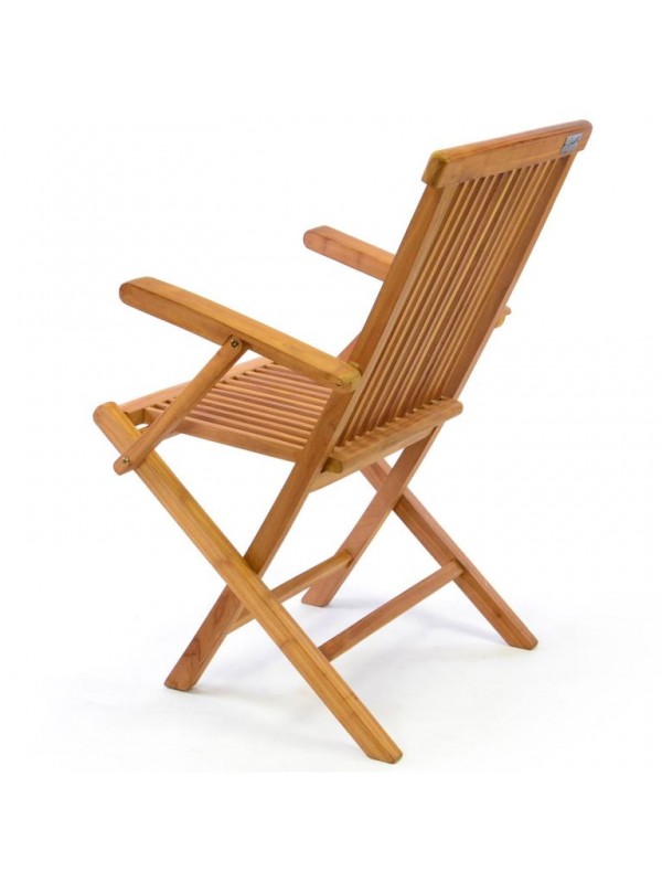DIVERO skladacia stolička z tíkového dreva, 2 ks