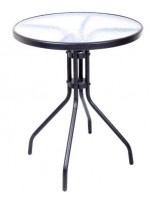 Záhradný stôl so sklenenou doskou ZWT-03 ø 60 cm