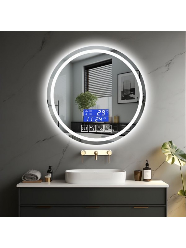 IREDA Kúpeľňové zrkadlo s osvetlením, 70 cm, reproduktor