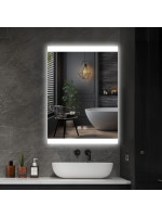 IREDA Kúpeľňové zrkadlo s LED osvetlením, 80 x 60 cm