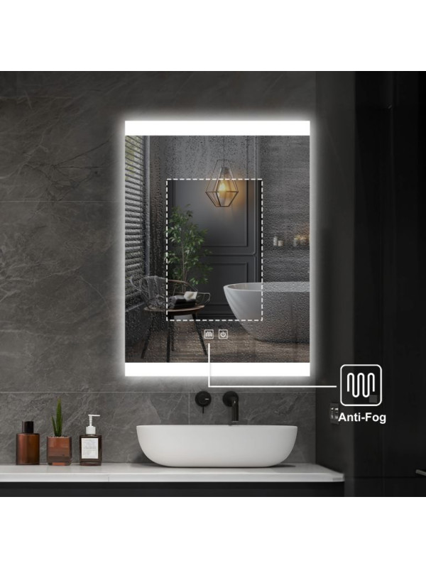 IREDA Kúpeľňové zrkadlo s LED osvetlením, 70 x 50 cm