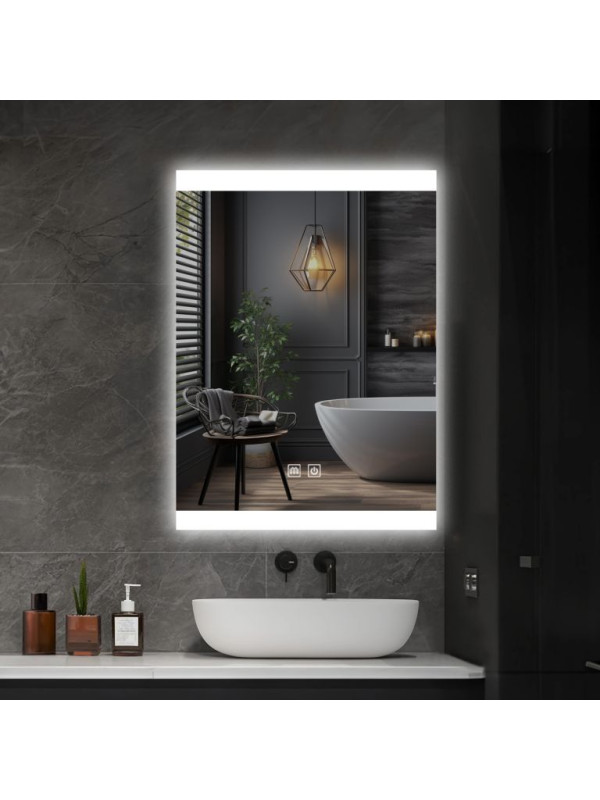 IREDA Kúpeľňové zrkadlo s LED osvetlením, 70 x 50 cm