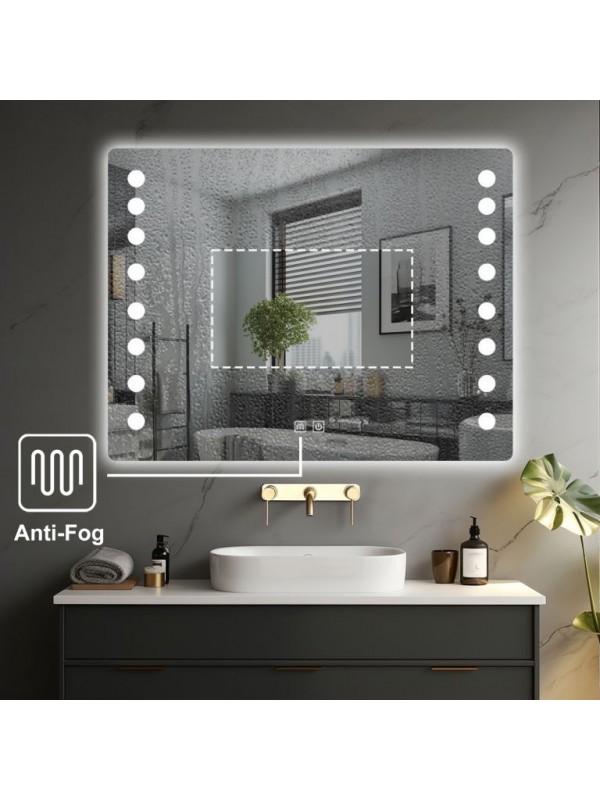 IREDA Kúpeľňové LED zrkadlo s osvetlením, 80 x 60 cm