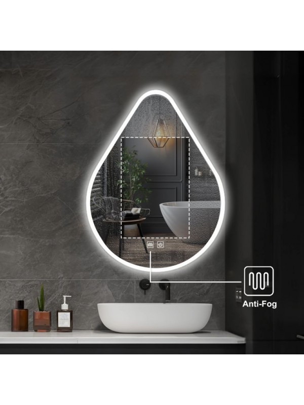 IREDA Kúpeľňové zrkadlo s LED osvetlením, 50 x 80 cm