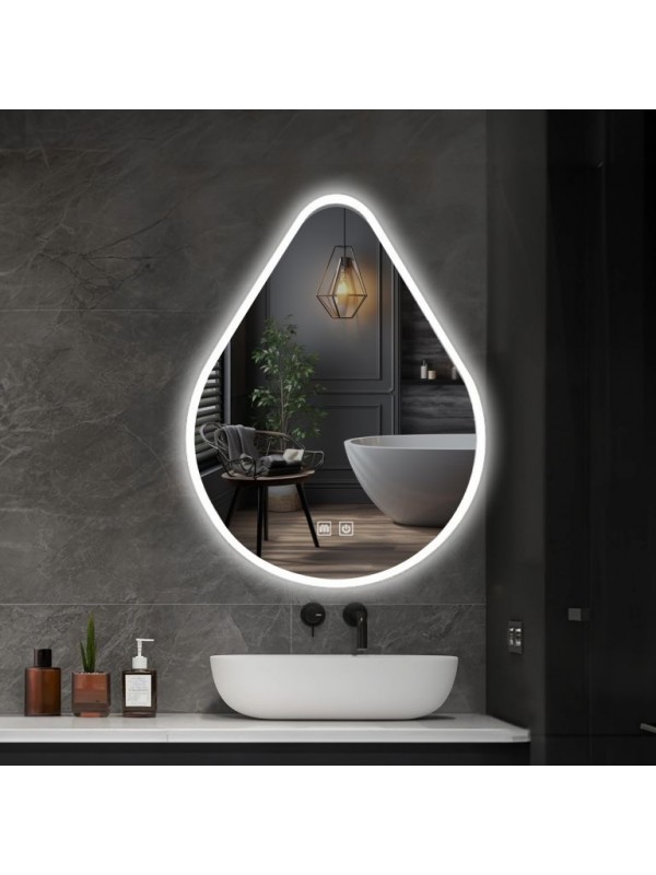 IREDA Kúpeľňové zrkadlo s LED osvetlením, 50 x 80 cm