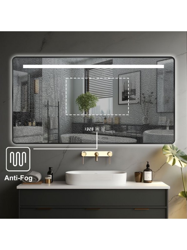 IREDA Kúpeľňové zrkadlo s LED osvetlením, 100 x 75 cm