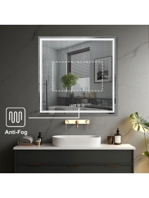 IREDA kúpeľňové zrkadlo s LED osvetlením, 80 x 80 cm