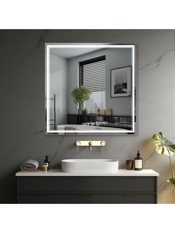 IREDA kúpeľňové zrkadlo s LED osvetlením, 80 x 80 cm