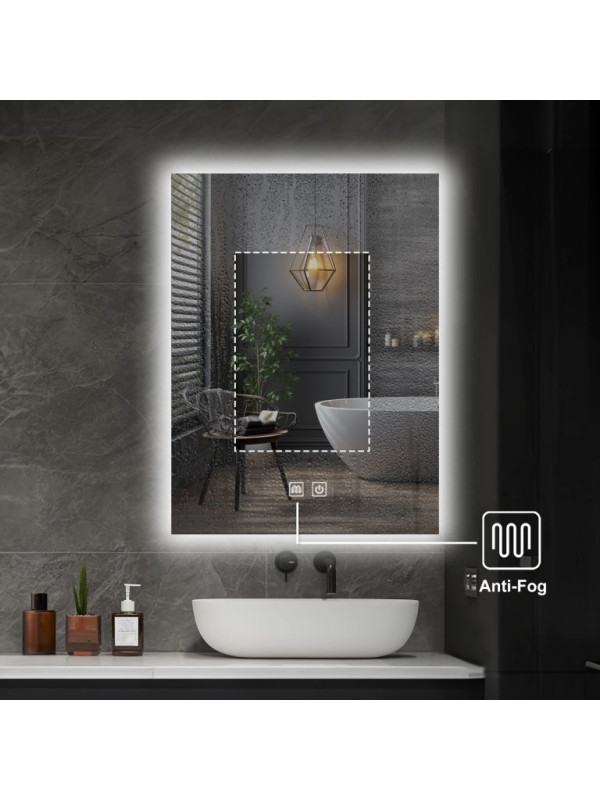 Kúpeľňové zrkadlo s LED, odmlžovaním a stmievaním 70x50 cm