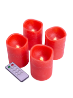 NEXOS Dekoratívna sada  4 adventné LED sviečky, červené
