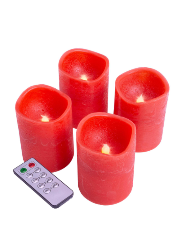NEXOS Dekoratívna sada  4 adventné LED sviečky, červené
