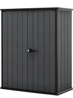 Záhradná skriňa EVOTECH 140x73x170 cm tmavošedá s policami