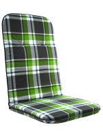 Záhradná poduška na vysoké kreslo, zelená kocka, 116x50 cm