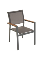 Záhradná stohovateľná kovová stolička, antracit