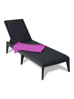 Plastové záhradné lehátko NUMANA, grafitové
