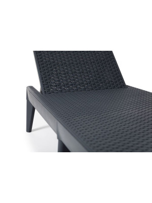 Plastové záhradné lehátko NUMANA, grafitové