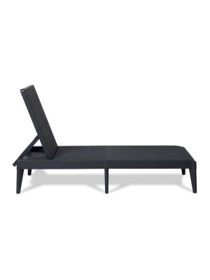 Plastové záhradné lehátko NUMANA, grafitové