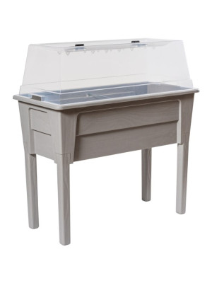 NIAGARA vyvýšený plastový kvetináč, svetlosivý