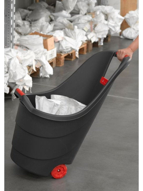 Multifunkčný záhradný vozík 62 l čierny s červenými koliesk