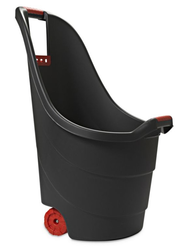 Multifunkčný záhradný vozík 62 l čierny s červenými koliesk