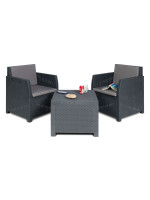 Záhradná plastová súprava DIANA 2 SEATER, grafitová