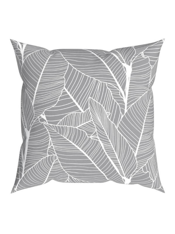 Dekoratívny vankúš VANESSA, sivé listy, 43 x 43 cm
