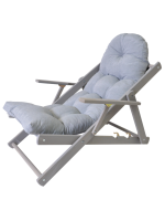 Drevené záhradné lehátko s polohovaním a mäkkým polstrom