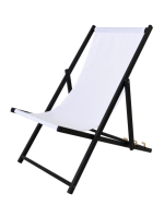 Záhradné skladacie lehátko Bahama čierne/biele, FSC buk