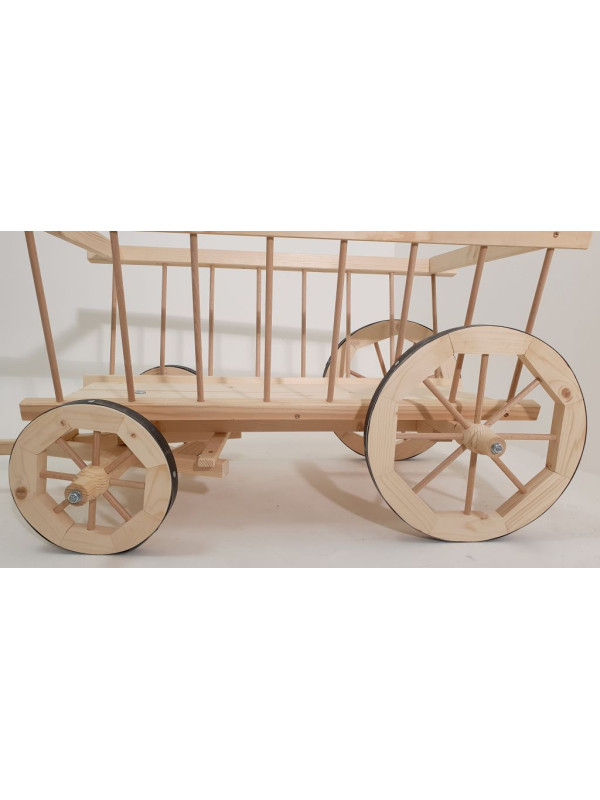 Dekoračný drevený žebriňák s kovovými kolesami 170 cm