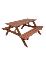 Drevená záhradná súprava PIKNIK, 180 x 165 x 72 cm, morená
