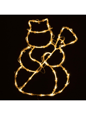 Vianočná dekorácia na okno - 50 LED, snehuliak