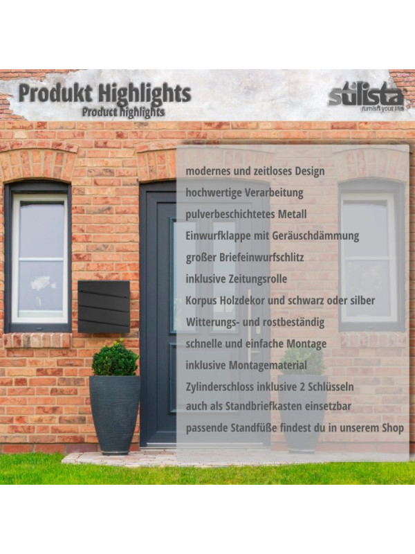 STILISTA poštová schránka Oslo, 370 x 370 x 100 cm