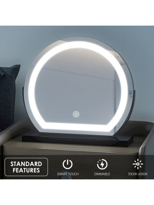 Ireda Stolné LED zrkadlo s dotykovým ovládaním, 35x40 cm
