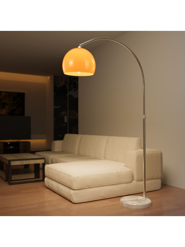 Jago stojacia oblúková lampa oranžová, 130 - 180 cm
