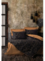 Bavlnené posteľné obliečky COPPER, 160 x 220 cm, meď, čierna