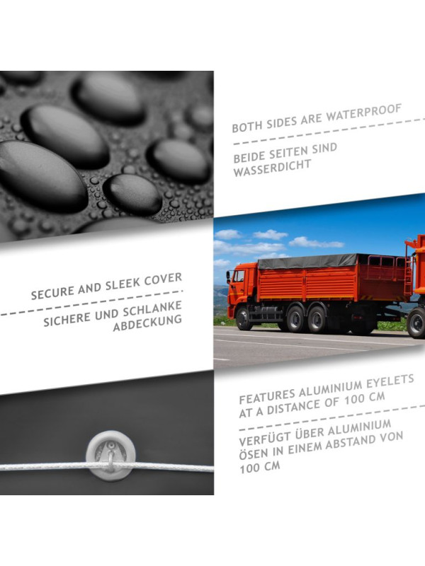 Ochranná plachta 2x3 m, PVC, antracit, UV a vodotesná